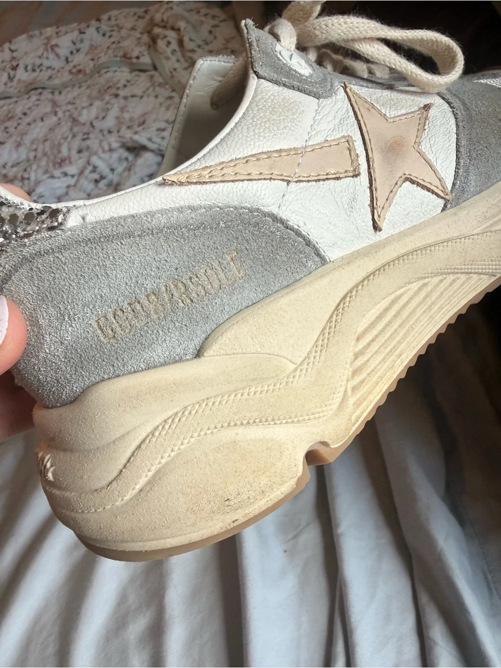 Golden Goose Women's Beige, Gray & Cream Running-Style Sneakers